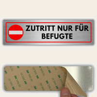 LEIASA | Schild Nur Personal - 5x18 cm - Aluminium - Stärke 0,8 mm - Wetterfest - UV-Druck