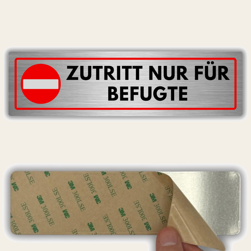 LEIASA | Schild Nur Personal - 5x18 cm - Aluminium - Warnschild Zutrit