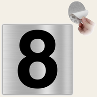 LEIASA | Hausnummer 8 - 10x10 cm - Aluminium - Stärke 0,8 mm - Wetterfest - UV-Druck