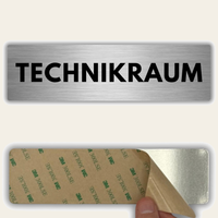 LEIASA | Türschild Technikraum - 5x18 cm - Aluminium - Stärke 0,8 mm - Wetterfest - UV-Druck