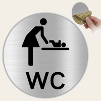 LEIASA | Türschild Wickelraum - 5x18 cm - Aluminium - Stärke 0,8 mm - Wetterfest - UV-Druck