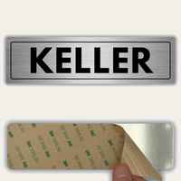 LEIASA | Türschild Keller - 5x18 cm - Aluminium - Stärke 0,8 mm - Wetterfest - UV-Druck