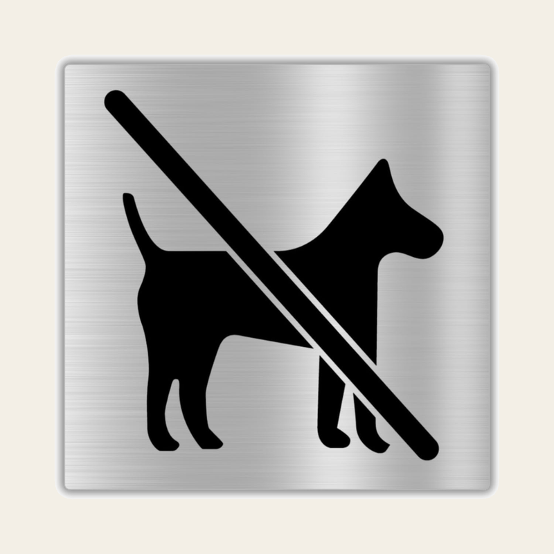 LEIASA | Selbstklebendes Hunde Verboten Schild - 10x10 cm - 0,8 mm Dic