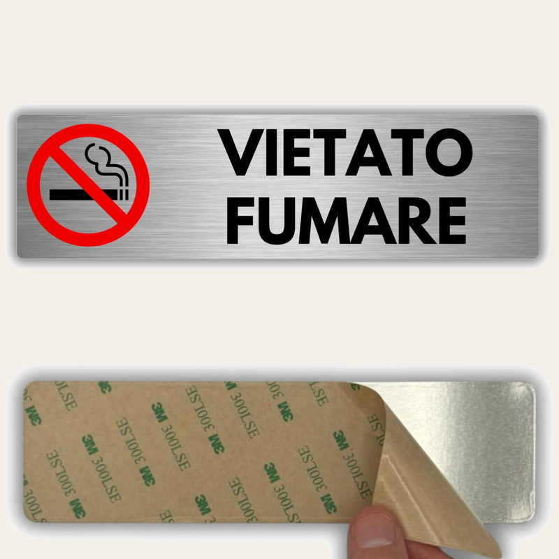LEIASA | Cartello Adesivo Vietato Fumare - 5x18 cm - Spessore 0,8 mm -