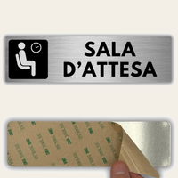LEIASA | Cartello Sala d Attesa - 5x18 cm - Spessore 0,8 mm - Alluminio - Targa Segnaletica Sala d Attesa - Insegna Porta Sala d Attesa - Cartello Locale Sala d Attesa - (Sala D'attesa)