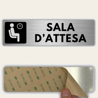 LEIASA | Cartello Sala d Attesa - 5x18 cm - Spessore 0,8 mm - Allumini