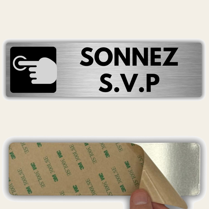 LEIASA | Panneau Adhésif Sonner à la Porte - 5x18 cm - Épaisseur 0,8 m