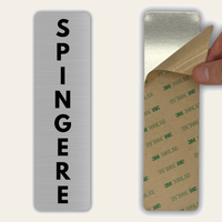LEIASA | Cartello Spingere Porta - 5x18 cm - Spessore 0,8 mm - Alluminio - Targa Segnaletica - Insegna - Cartello Avviso Apertura (Spingere)