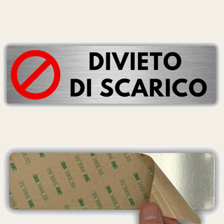 LEIASA | Cartello Divieto di Scarico - 5x18 cm - Spessore 0,8 mm - All