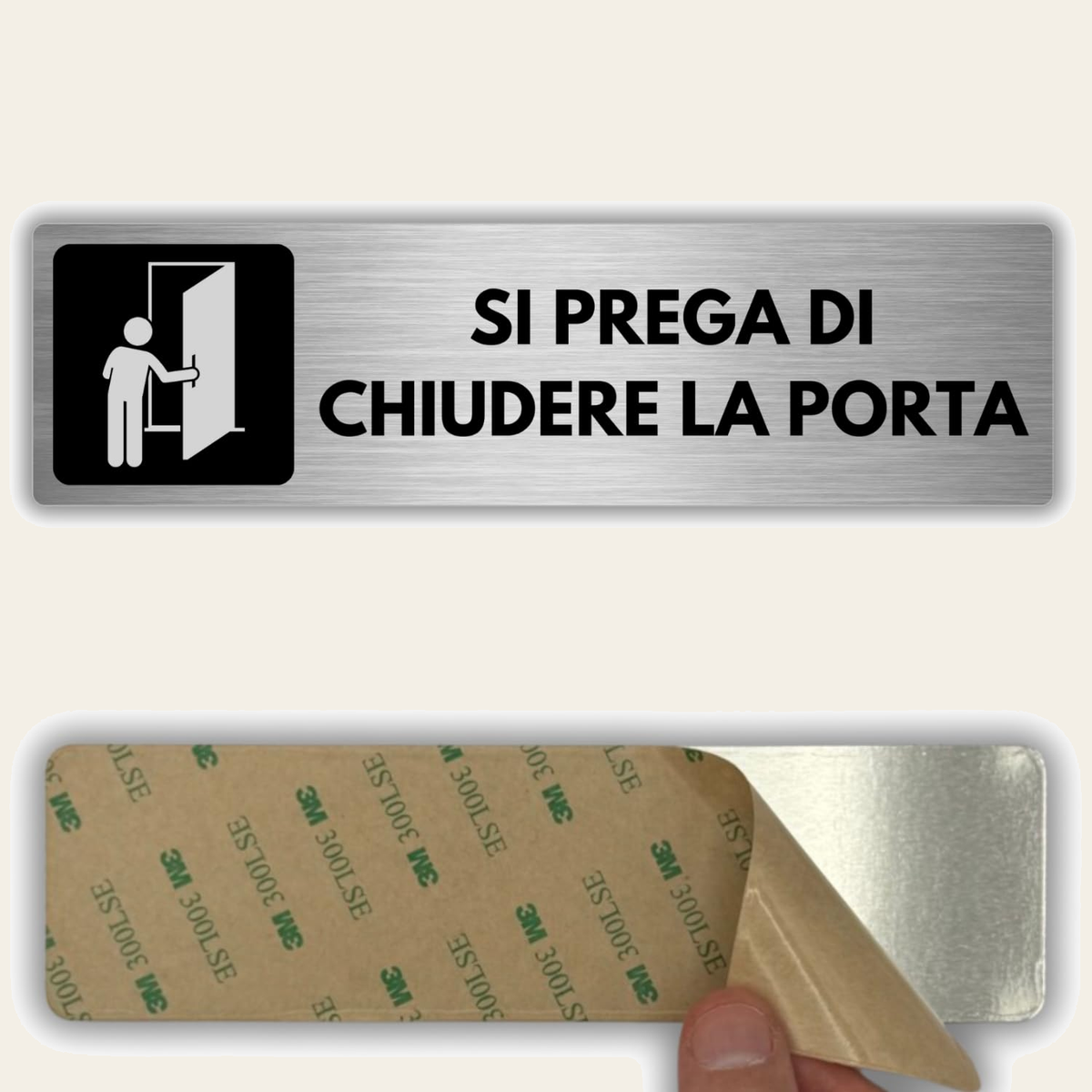 LEIASA | Segnale adesivo Si Prega Di Chiudere la Porta - 5x18 cm - Spe