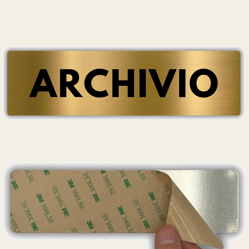 LEIASA | Segnale Archivio - 5x18 cm - Alluminio - Targa Documenti - In