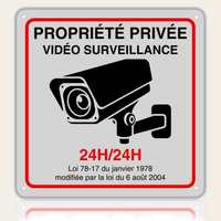 LEIASA | Panneau de zone de vidéosurveillance - 21x28 cm - Aluminium - Réfléchissant - Epaisseur 0,8 mm - Panneau de vidéosurveillance - Impression UV (Panneau camera surveilance 3)