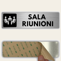 LEIASA | Segnale Sala Riunioni - 5x18 cm - Alluminio - Cartello Sala Conferenze - Avviso Zona Riunioni - Segnale Sala Meeting - Cartello Area Riunioni - Spessore 0,8 mm - (Sala Riunioni)
