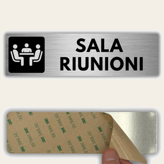 LEIASA | Segnale Sala Riunioni - 5x18 cm - Alluminio - Cartello Sala C