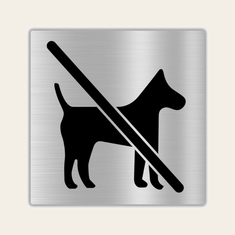 LEIASA | Panneau Autocollant Interdiction Chiens - 10x10 cm - Épaisseu
