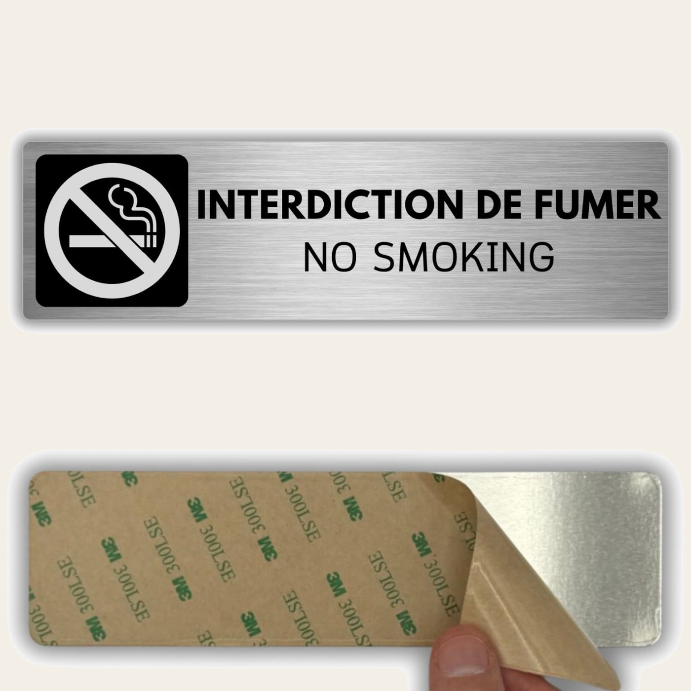 LEIASA | Panneau Interdiction de Fumer - 5x18 cm - Aluminium - Défense