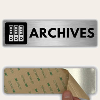 LEIASA | Panneau Archives - 5x18 cm - Aluminium - Pancarte Salle d'Arc