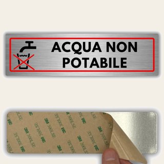 LEIASA | Segnale Acqua Non Potabile - 5x18 cm - Alluminio - Cartello A
