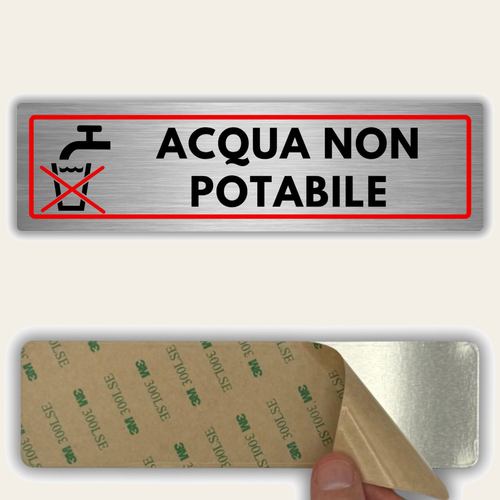 LEIASA | Segnale Acqua Non Potabile - 5x18 cm - Alluminio - Cartello A