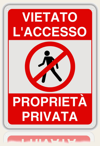 LEIASA | Cartello divieto di accesso - 21x28 cm - Alluminio riflettent