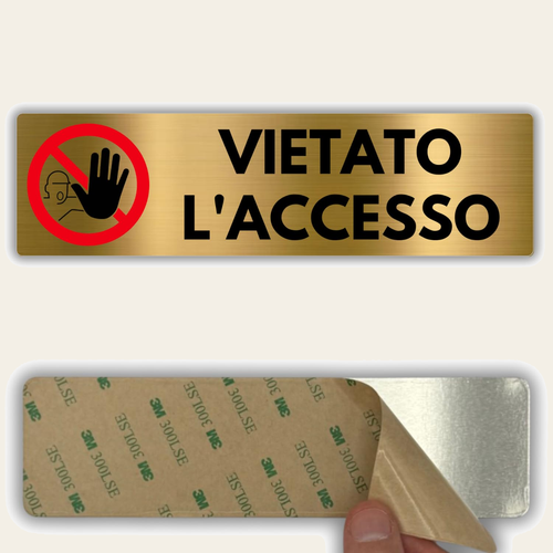 LEIASA | Segnale Vietato Accesso - 5x18 cm - Alluminio - Cartello Divi