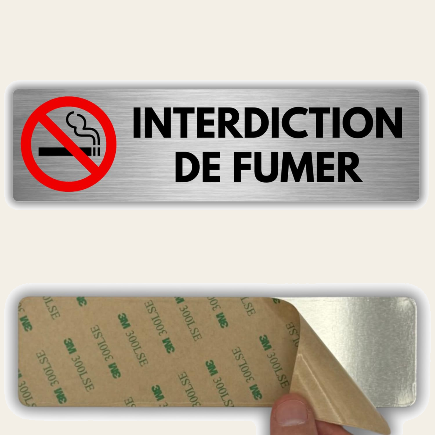 LEIASA | Panneau Adhésif Interdiction de Fumer - 5x18 cm - Épaisseur 0