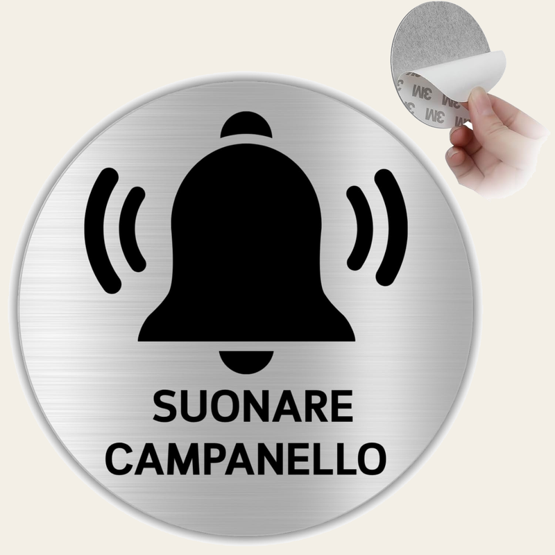 LEIASA | Segnale Adesivo Suonare Campanello - Diametro Ø 100 mm - Spes