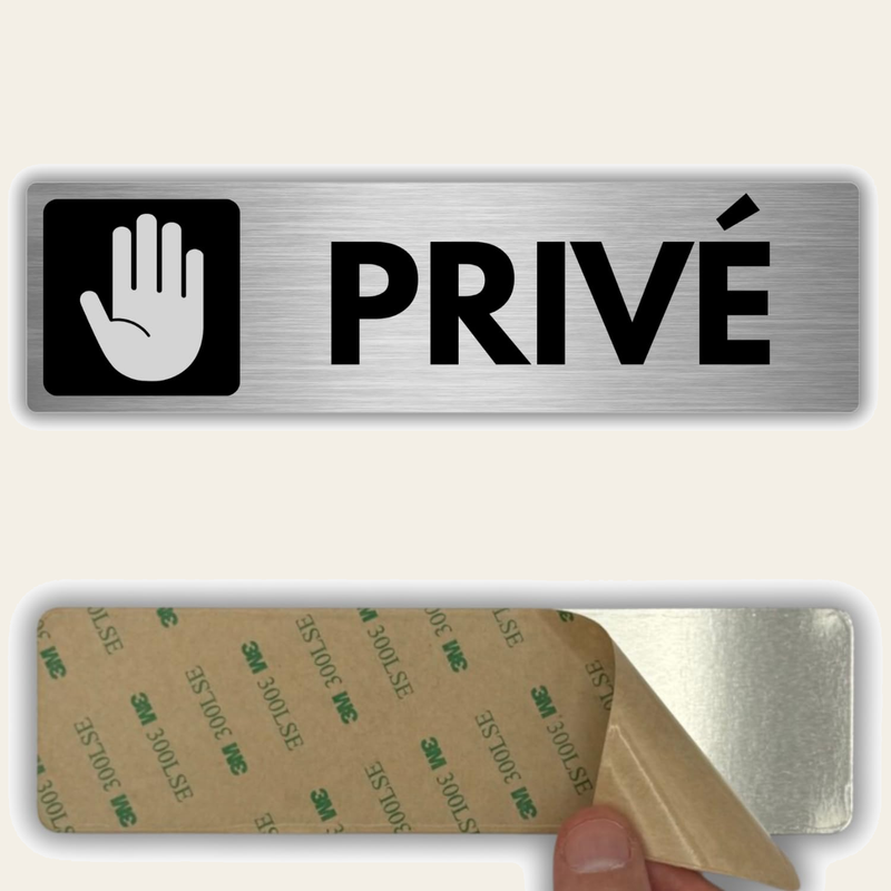 LEIASA | Panneau Adhésif Privé - 5x18 cm - Épaisseur 0,8 mm - Aluminiu