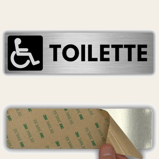 LEIASA | Segnale adesivo WC Disabilità - 5x18 cm - Spessore 0,8 mm - A
