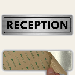 LEIASA | Cartello Reception - 5x18 cm - Spessore 0,8 mm - Alluminio - 
