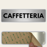 LEIASA | Segnale Caffetteria - 5x18 cm - Alluminio - Cartello Sala Pausa - Avviso Zona Caffè - Segnale Mensa Dipendenti - Cartello Area Ristoro - Spessore 0,8 mm - (Caffetteria)