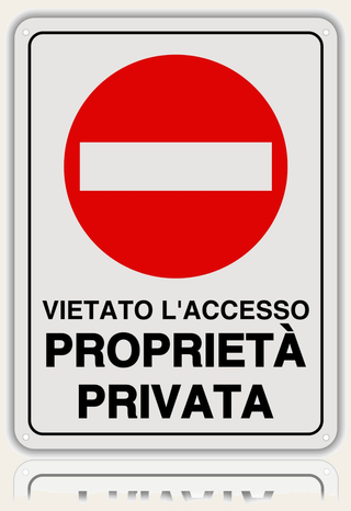 LEIASA | Cartello divieto di accesso - 21x28 cm - Alluminio riflettent