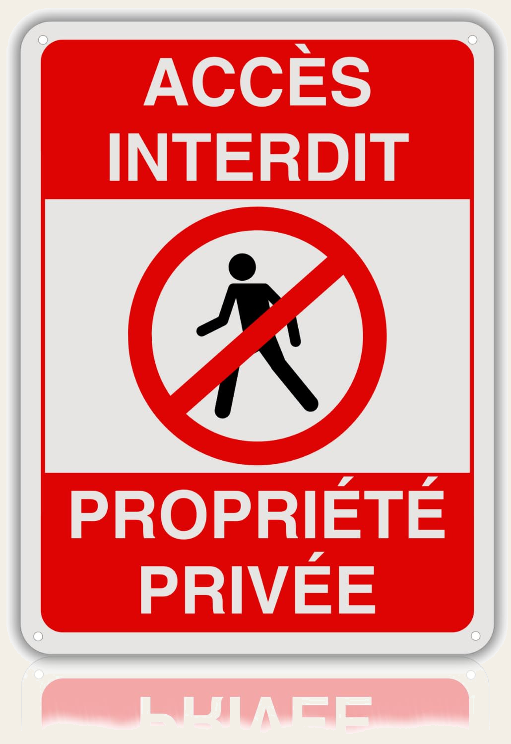 LEIASA | Panneau d'interdiction d'accès - 21x28 cm - Aluminium réfléch