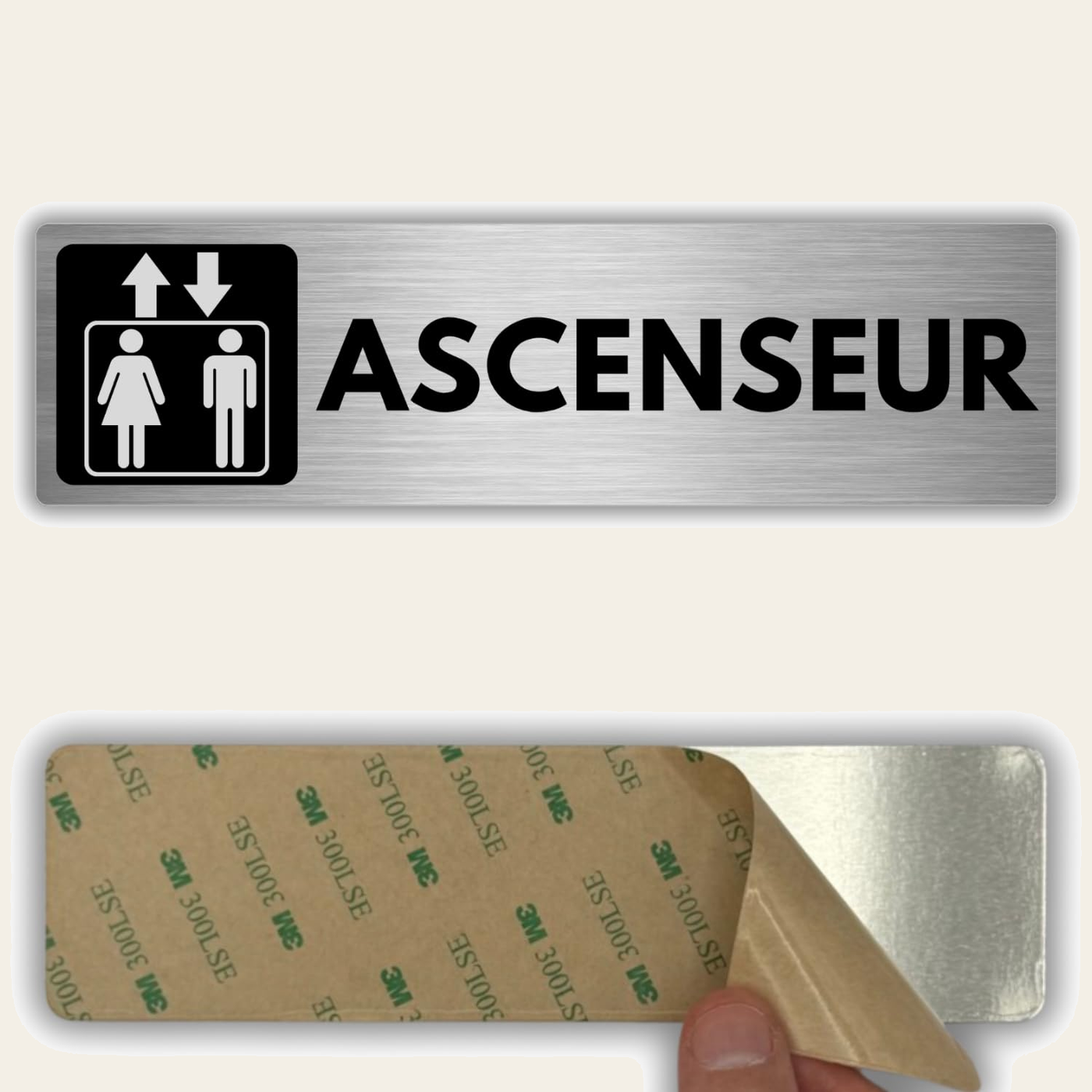 LEIASA | Panneau Ascenseur - 5x18 cm - Aluminium - Pancarte Direction 
