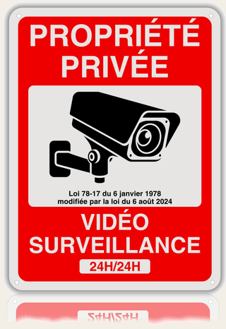 LEIASA | Panneau de zone de vidéosurveillance - 21x28 cm - Aluminium -