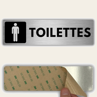 LEIASA | Panneau Adhésif Toilettes Hommes - 5x18 cm - Épaisseur 0,8 mm