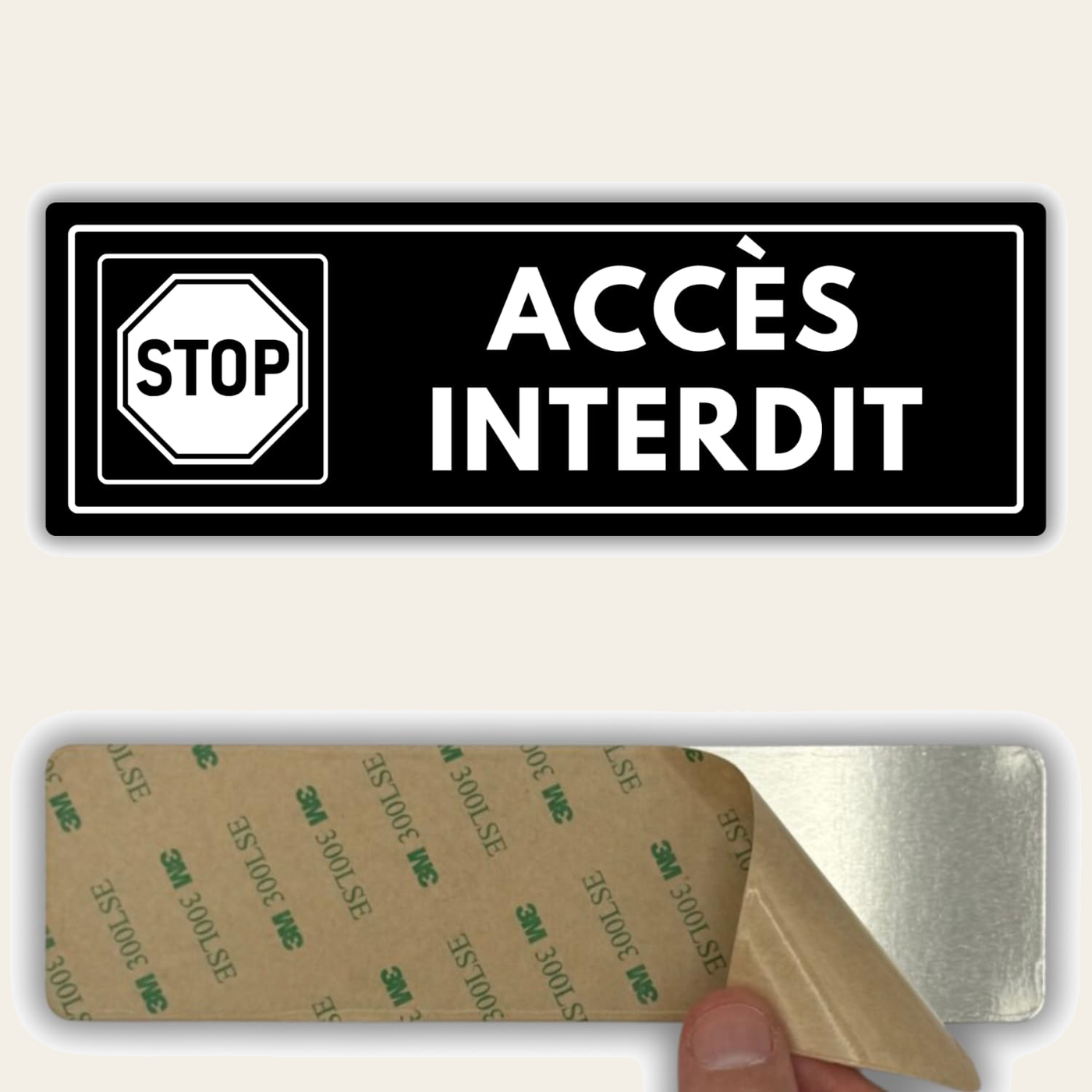 LEIASA | Panneau Accès Interdit - 7,5 x 23 cm - Épaisseur 2 mm - Acryl