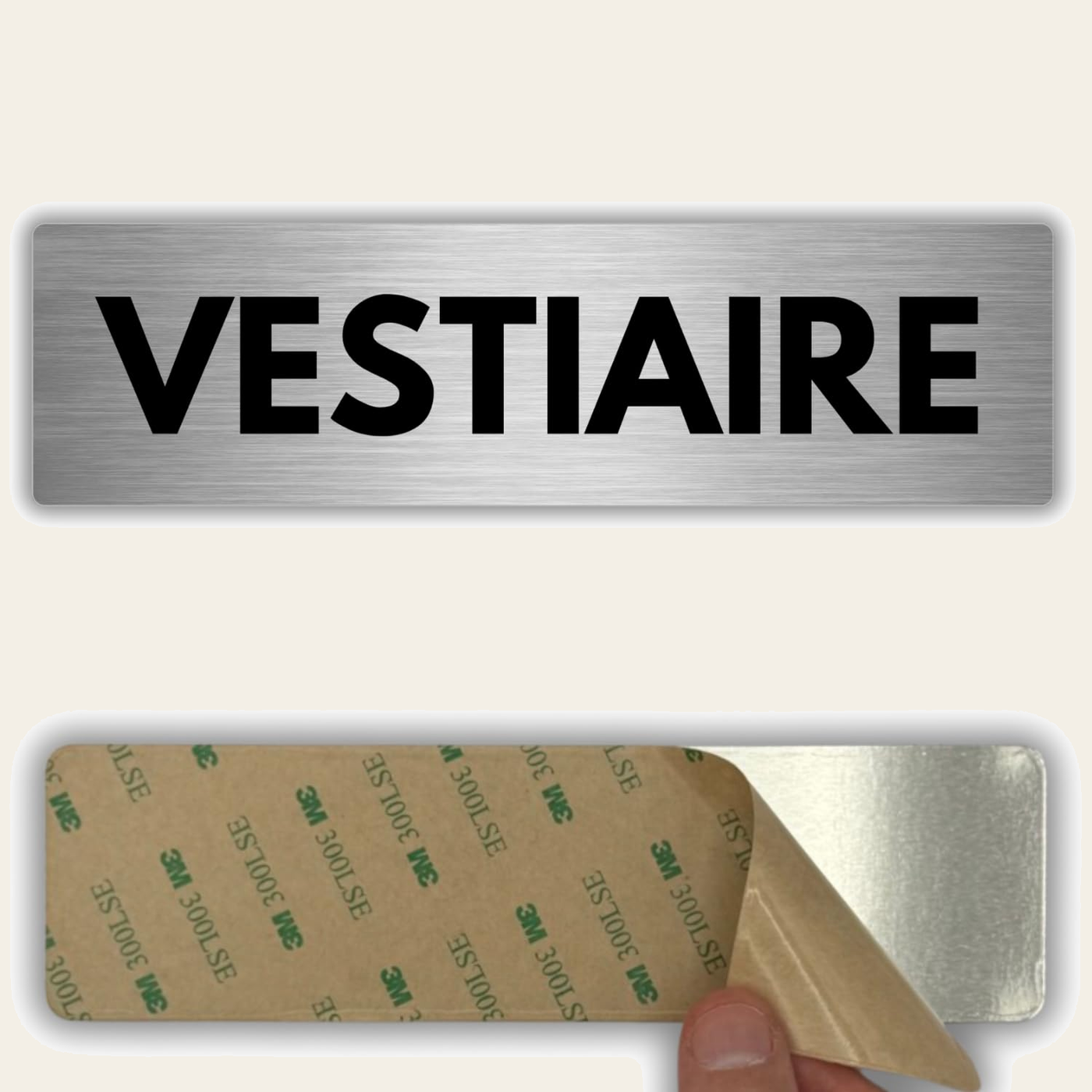 LEIASA | Plaque Vestiaire - 5x18 cm - Épaisseur 0,8 mm - Aluminium - P
