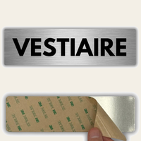 LEIASA | Plaque Vestiaire - 5x18 cm - Épaisseur 0,8 mm - Aluminium - Panneau Adhésif - Signalétique - (Vestiaire)
