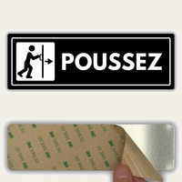 LEIASA | Panneau Poussez la Porte - 7,5 x 23 cm - Épaisseur 2 mm - Acrylique - Plaque Porte Push - Autocollant Haute Adhérence - (Pousser La Porte)