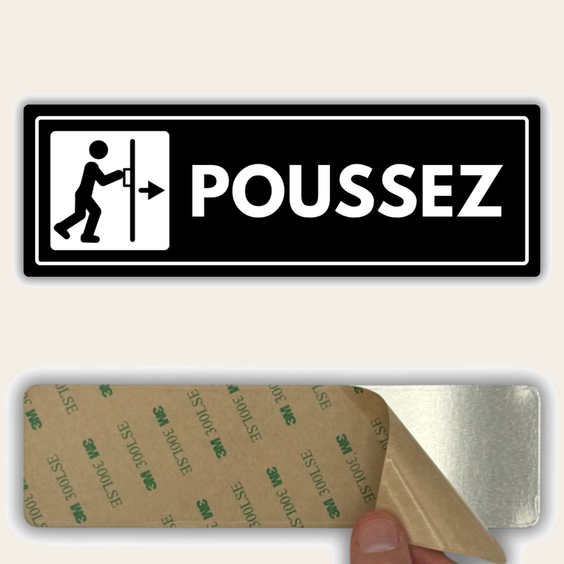 LEIASA | Panneau Poussez la Porte - 7,5 x 23 cm - Épaisseur 2 mm - Acr