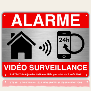 LEIASA | Panneau de zone de vidéosurveillance - 21x28 cm - Aluminium -