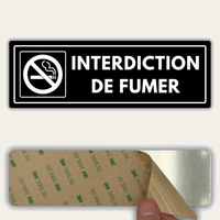 LEIASA | Panneau Interdiction de Fumer - 7,5 x 23 cm - Épaisseur 2 mm - Acrylique - Plaque Non Fumeur - Autocollant Haute Adhérence - (no fumar)