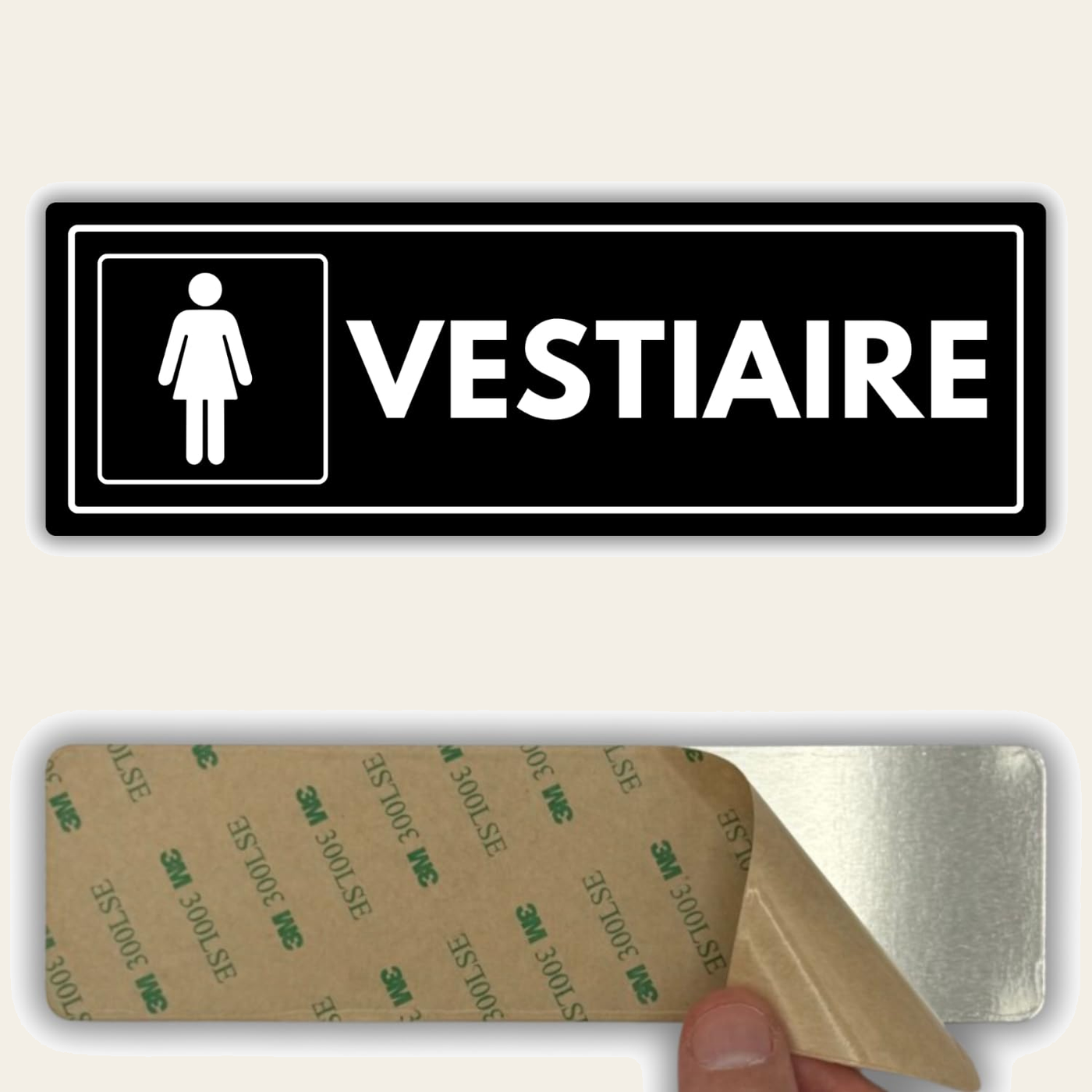 LEIASA | Panneau Vestiaire Femmes - 7,5 x 23 cm - Épaisseur 2 mm - Acr