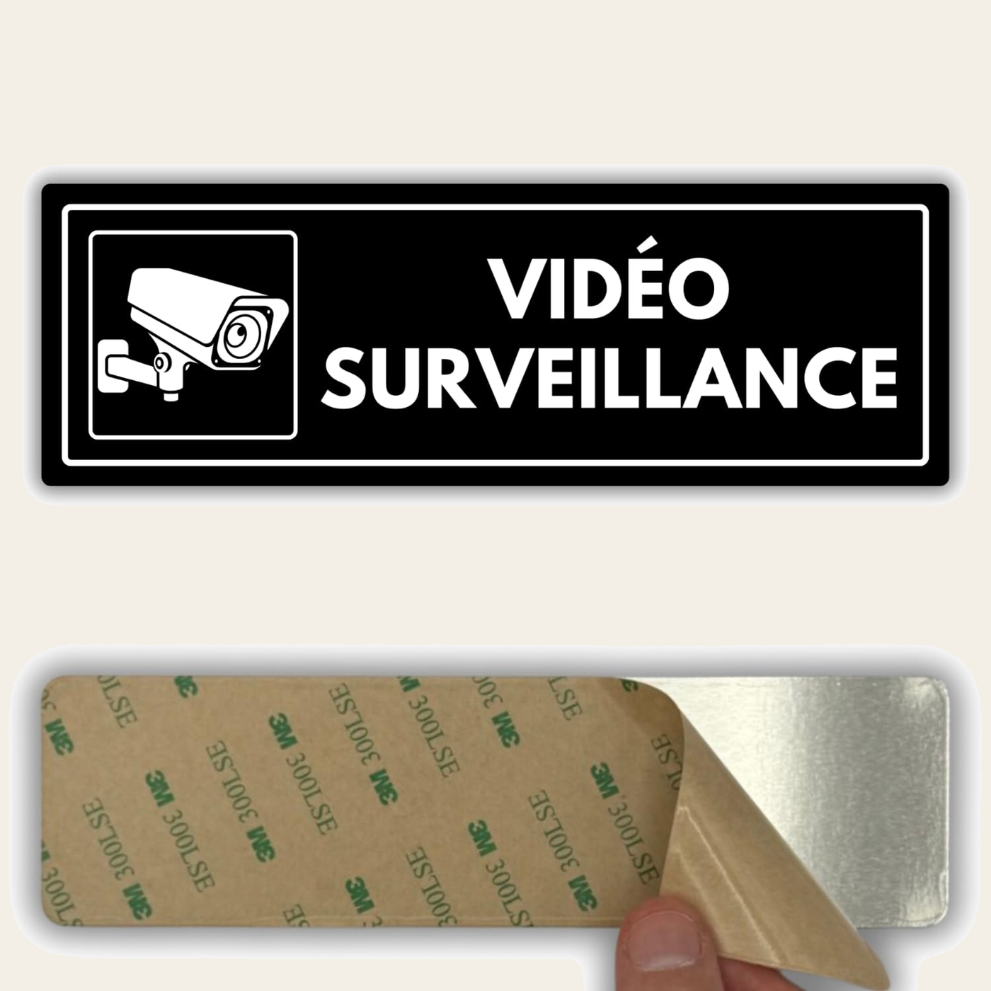 LEIASA | Panneau Zone Vidéosurveillance - 7,5 x 23 cm - Épaisseur 2 mm