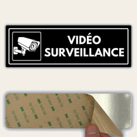 LEIASA | Panneau Zone Vidéosurveillance - 7,5 x 23 cm - Épaisseur 2 mm - Acrylique - Plaque Site Sous Caméras - Autocollant Haute Adhérence - (Panneau Caméra Vidéosurveillance)