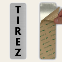 LEIASA | Panneau Tirez la Porte - 5x18 cm - Épaisseur 0,8 mm - Aluminium - Signalétique Sens d'Ouverture - Pancarte Tirer - Plaque Accès Commerce - Affiche Entrée Magasin Boutique (Tirez)