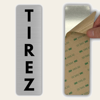 LEIASA | Panneau Tirez la Porte - 5x18 cm - Épaisseur 0,8 mm - Alumini