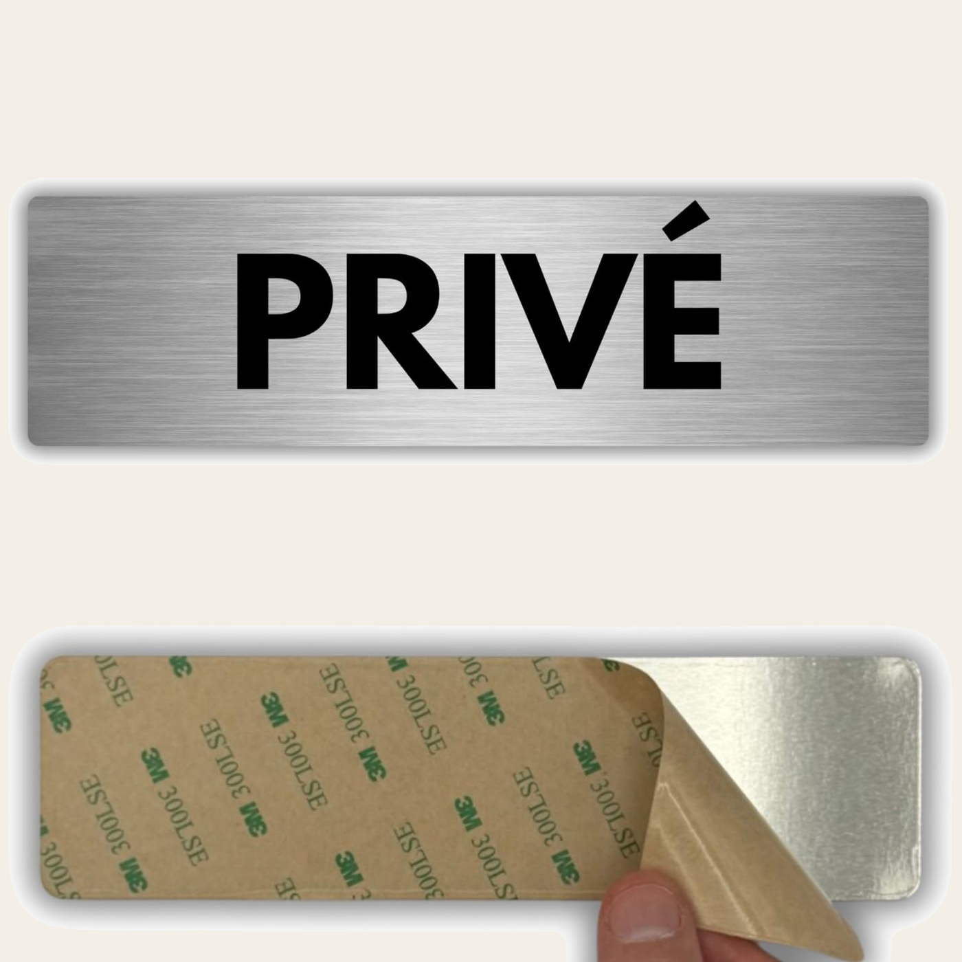 LEIASA | Panneau Privé - 5 x 18 cm - Aluminium 0,8 mm - Plaque adhésiv