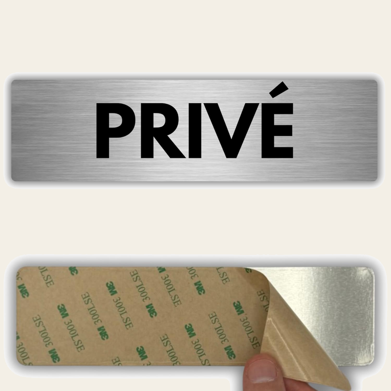LEIASA | Panneau Privé - 5 x 18 cm - Aluminium 0,8 mm - Plaque adhésiv